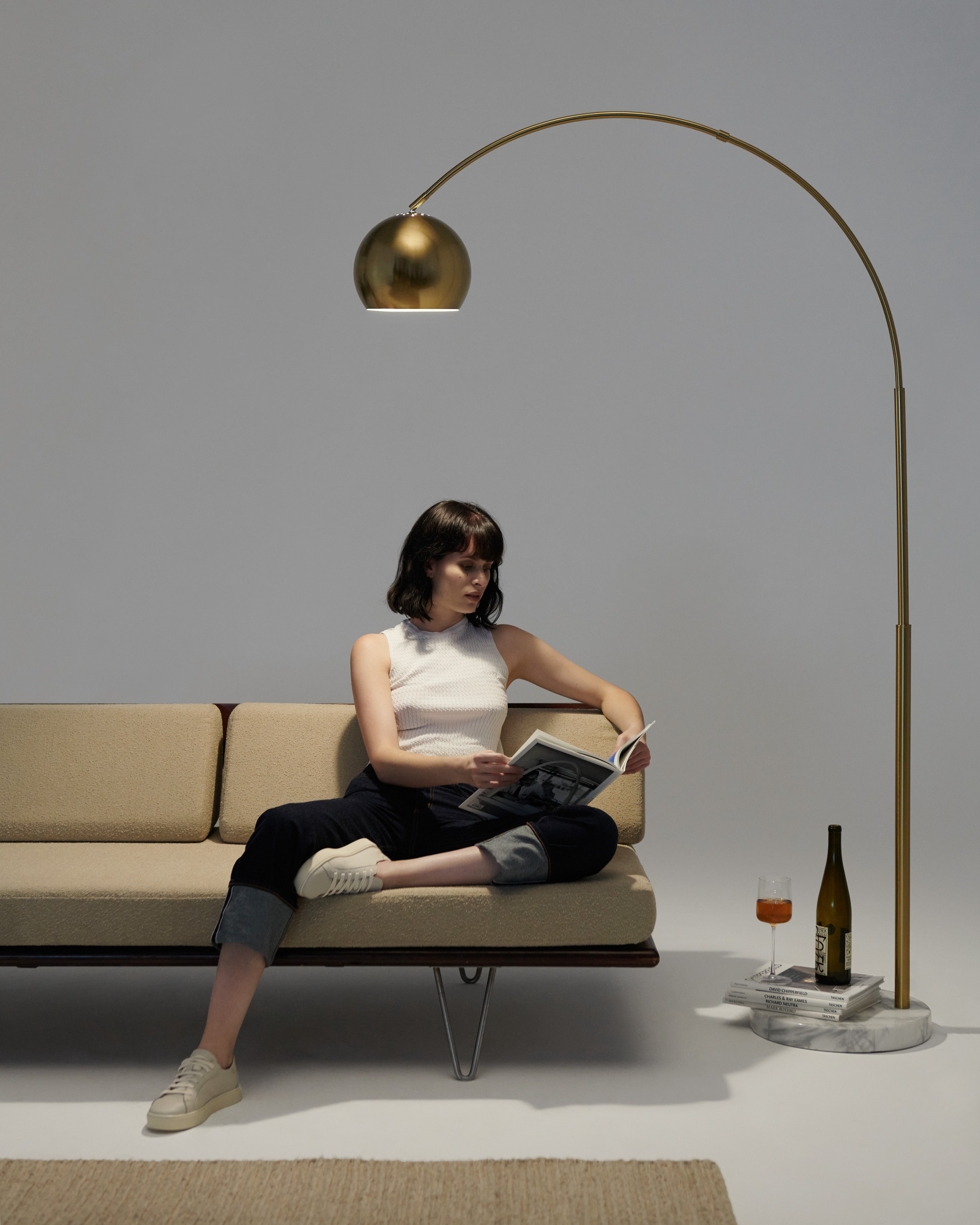 Arc Floor Lamps | Modern Marble Base Lighting by Brightech