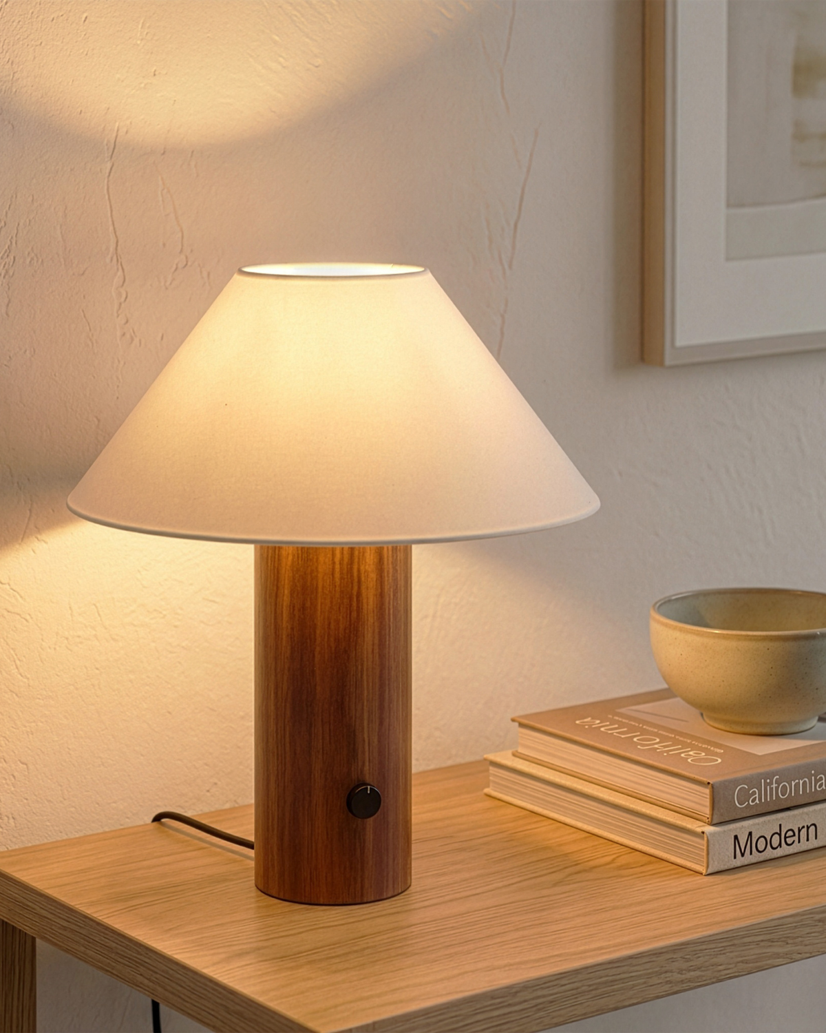 Oakley Wood Column Table Lamp | Brightech