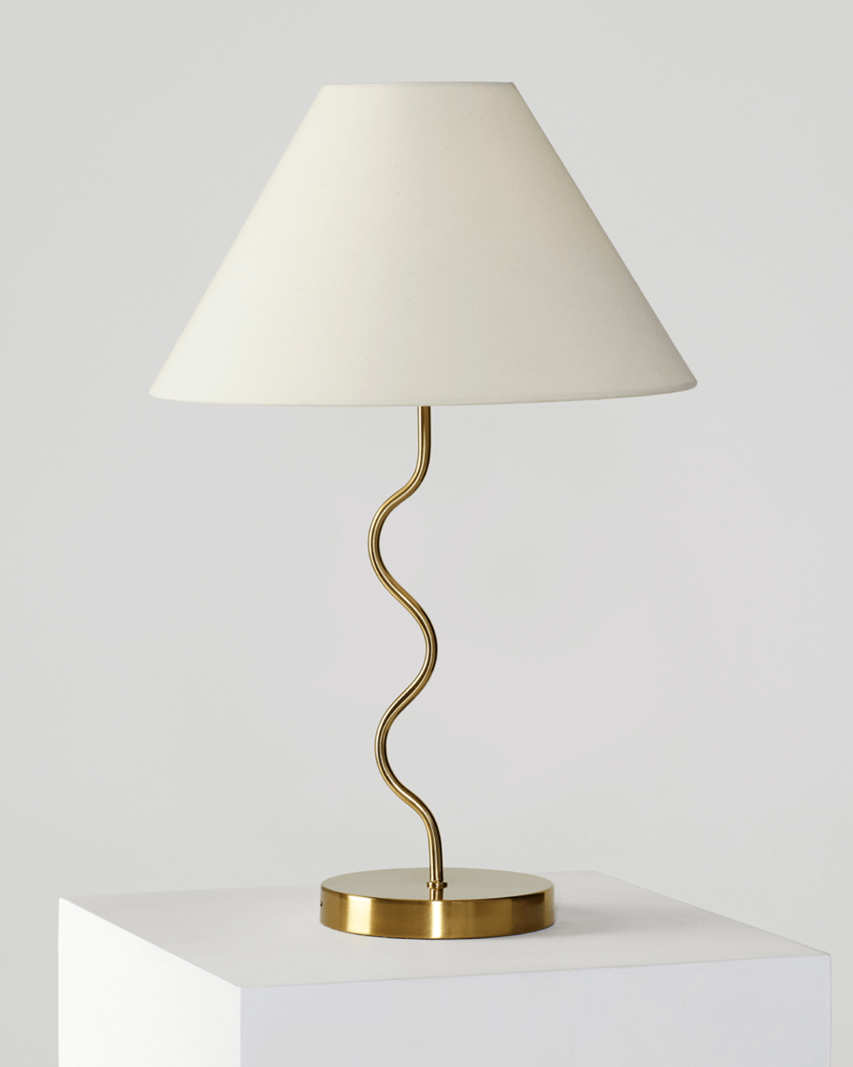 Gold lamp with white fashion shade