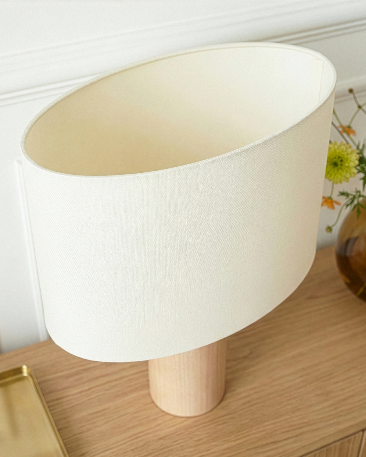 Mia Wooden Table Lamp | Unique Cotton Lampshade | Brightech Mia Wooden Table Lamp | Unique Cotton Lampshade | Brightech