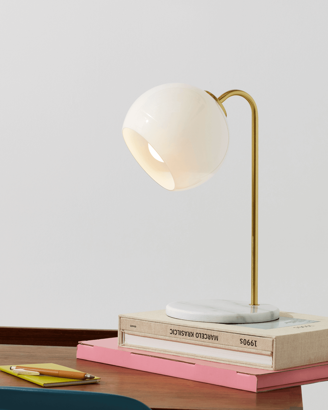 Krystal LED Table Lamp | Frosted Glass Globe | Brightech