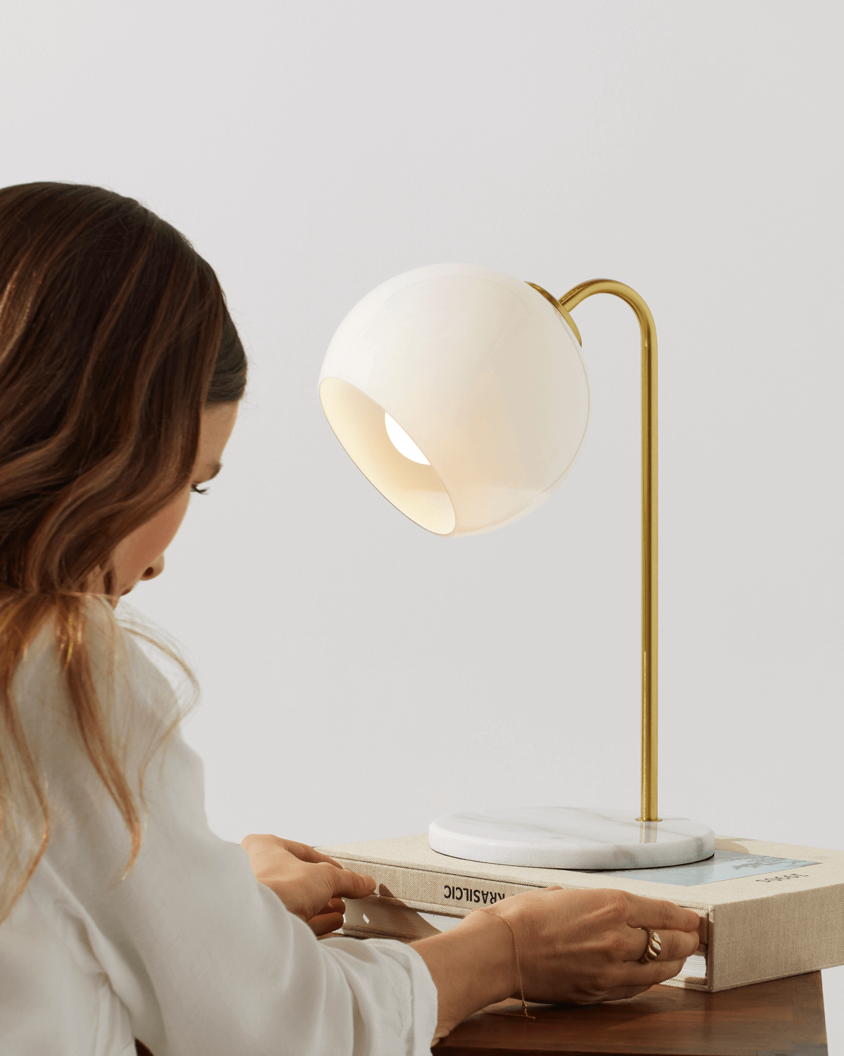 Krystal LED Table Lamp | Frosted Glass Globe | Brightech