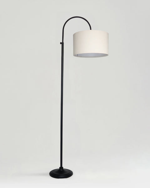 Nora Arc Tall Floor Lamp | Neutral Linen Lampshade | Brightech