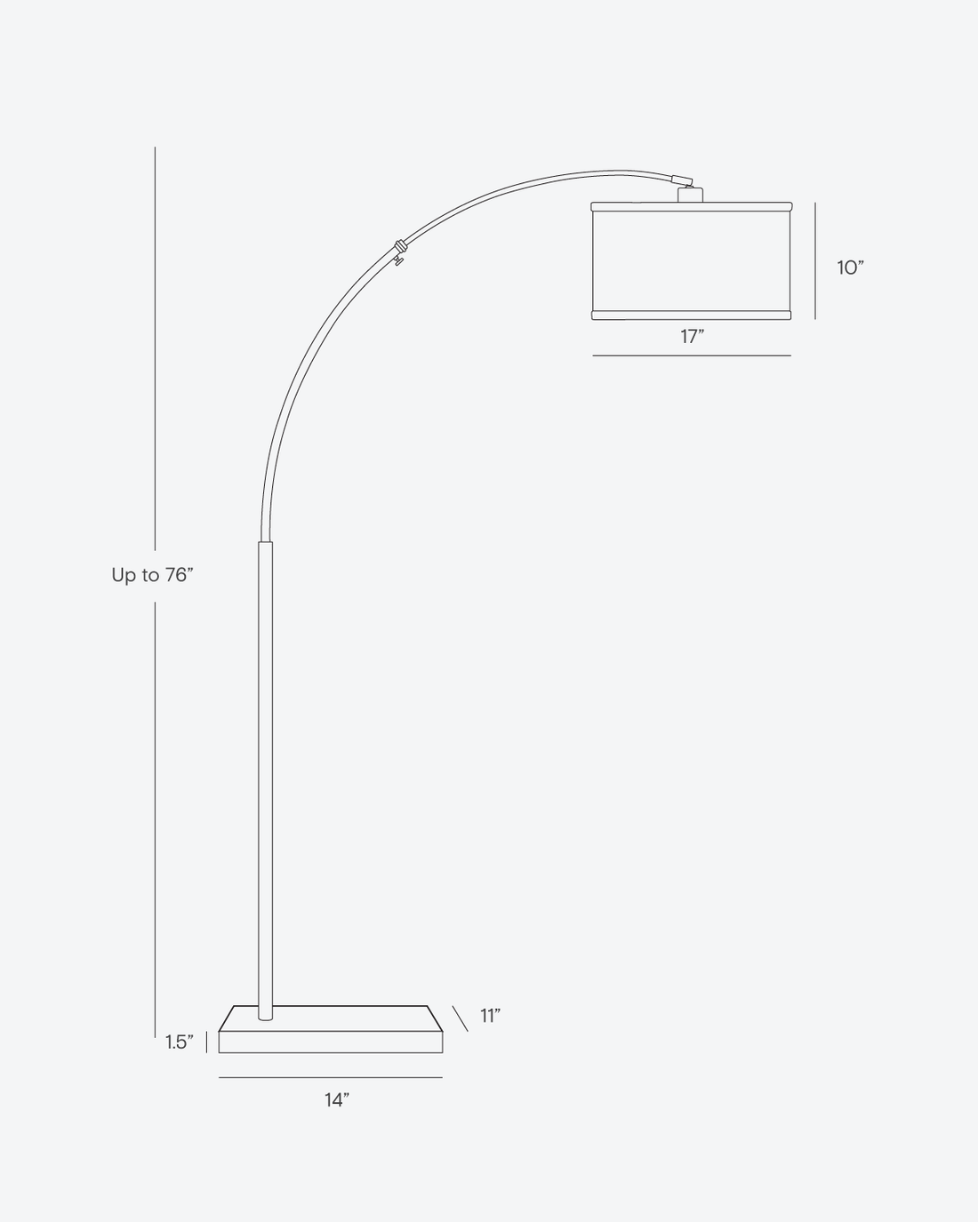 Logan Arc Black Floor Lamp | Neutral Linen Shade | Brightech