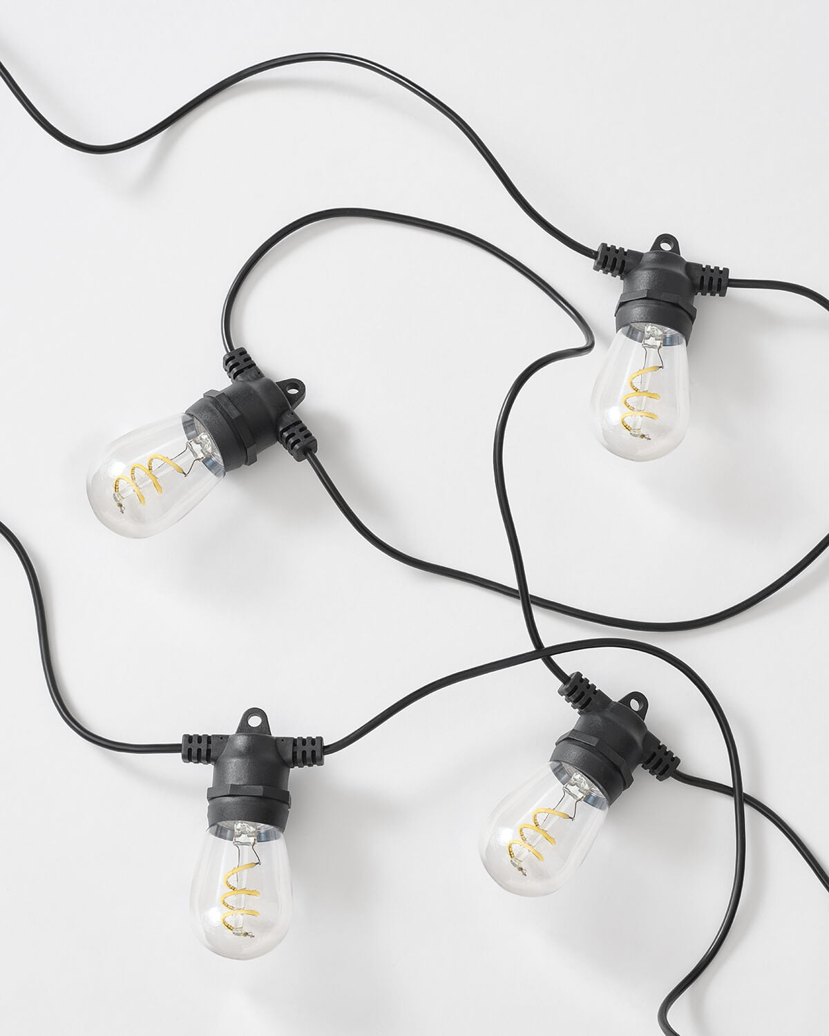 Spiral Solar 48ft String Lights | Remote Control Included | Brightech
