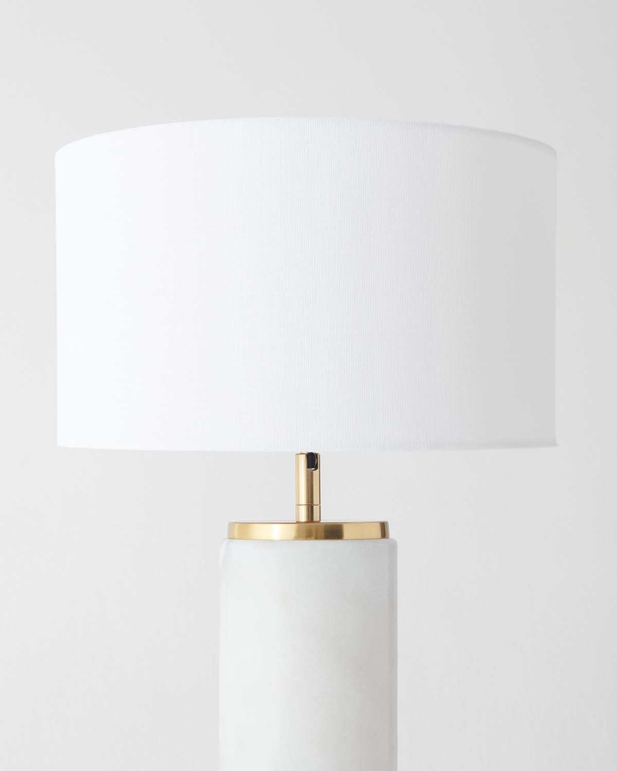 USB Table Lamp, Marble & Fabric