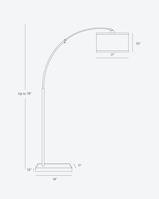 Logan Arc Black Floor Lamp | Neutral Linen Shade | Brightech