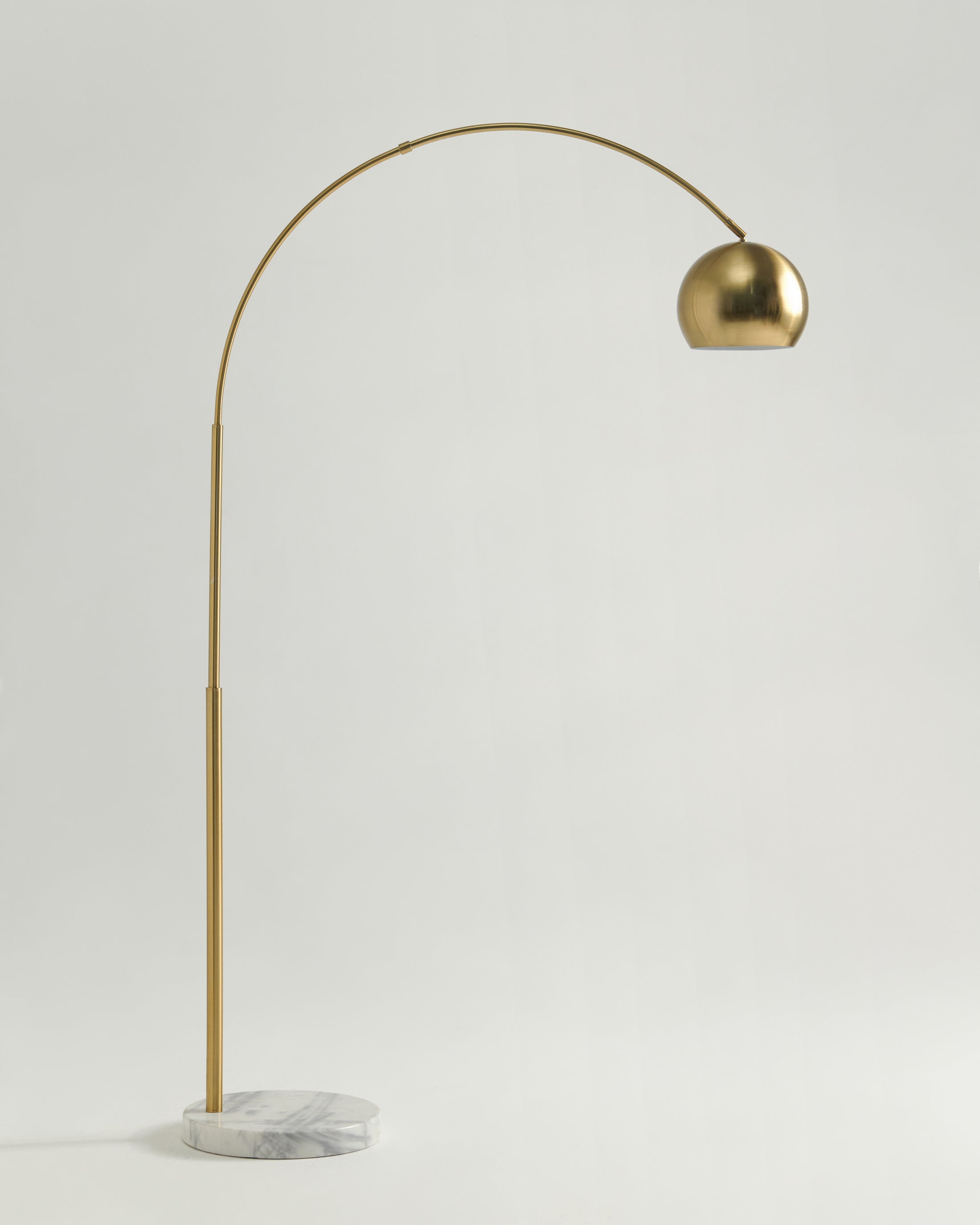 Olivia Arc Chrome Floor Lamp | Sturdy Marble Base | Brightech