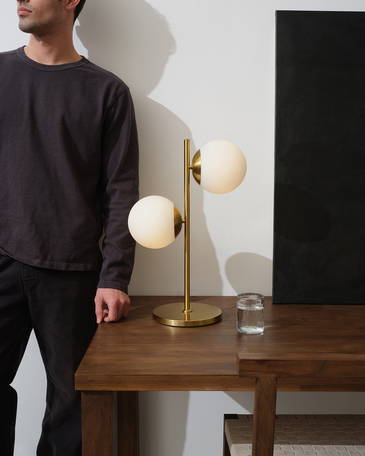 Sphere Brass Table Lamp | USB-C Charging Port | Brightech