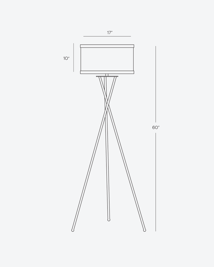 Jaxon LED Floor Light: Tripod Lamp Modern Stand for Living Room – Brightech