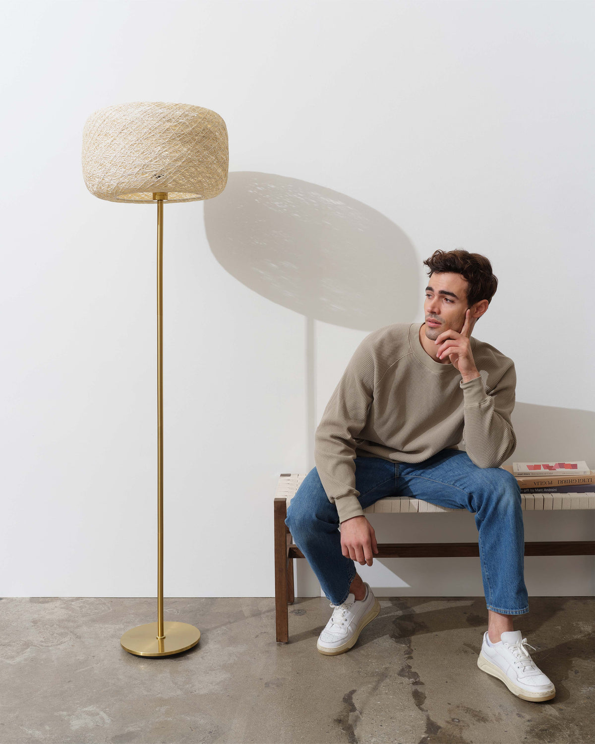 Rowan Boho Floor Lamp | Woven Unique Rattan Shade | Brightech