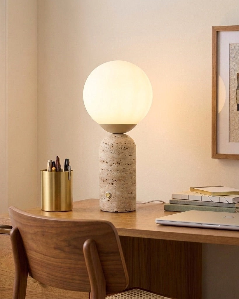 Brightech Mila Tall Table Lamp in Travertine