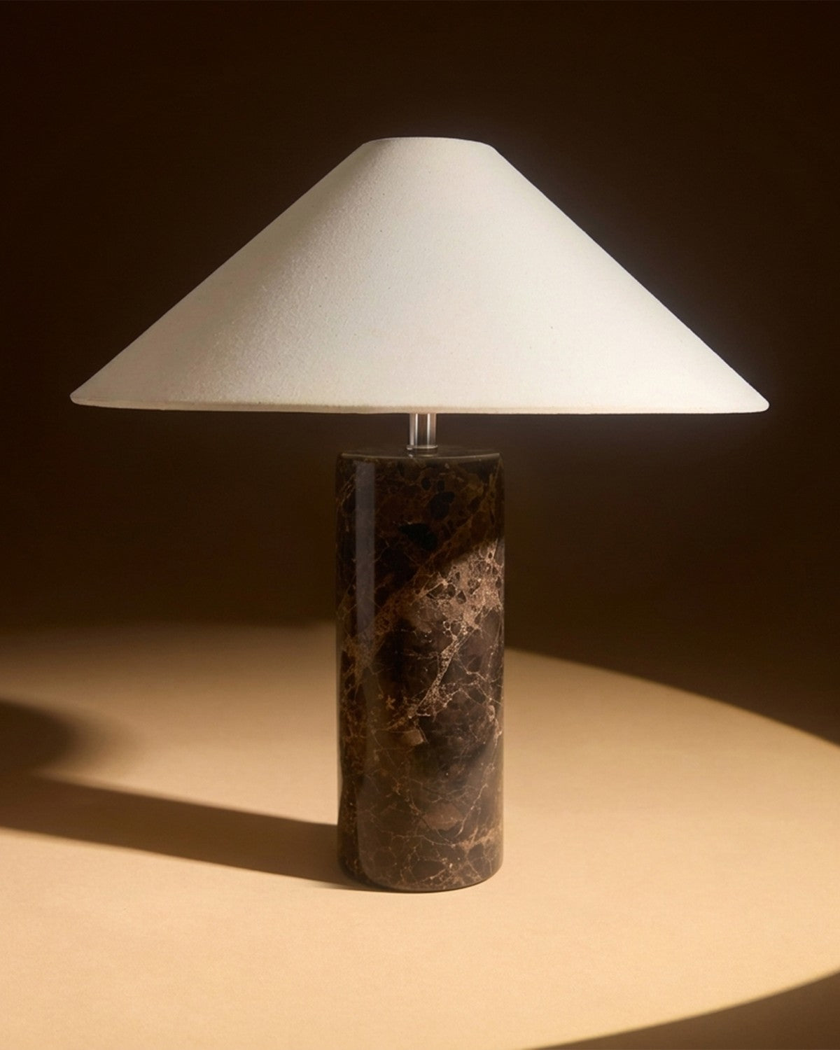 Brightech Runo Table Lamp in Brown Marble